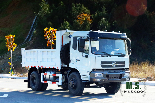 210hp Dongfeng 4*2 Dump Truck_Flathead Row Half Site Mining Tipper Truck _ 10T စွမ်းရည်ရှိသော Self-discharge Truck