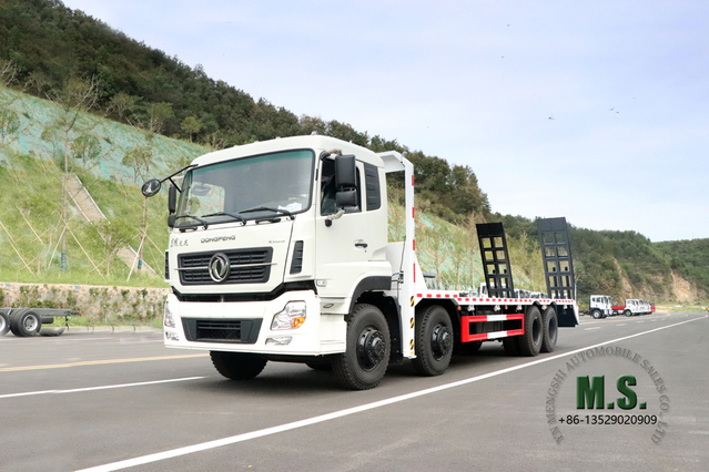 Dongfeng 8X4 Flatbed Vehicle_Dongfeng 10m အပြားလိုက်ထရပ်ကား _30T အထူးထရပ်ကား ကူးပြောင်းထုတ်လုပ်သူ တင်ပို့သည်