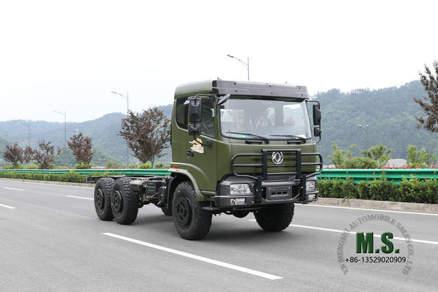 Dongfeng ခြောက်ဘီးယက်လမ်းကြမ်း အထူး Chassis_6*6 ဘက်စုံသုံး Modified Chassis for export_210hp Dongfeng Truck Chassis ထုတ်လုပ်သူ