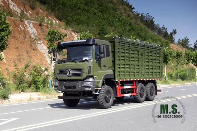 Dongfeng ခြောက်ဘီးယက်လမ်းကြမ်း Truck_6*6 15T High Container Heavy Duty Truck_340 hp 6WD အထူးထောက်ပံ့ပို့ဆောင်ရေးထရပ်