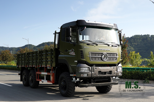 Green 6*6 Truck Dongfeng Flat Head Off Road Cargo Vehicle AWD Export အထူးယာဉ်