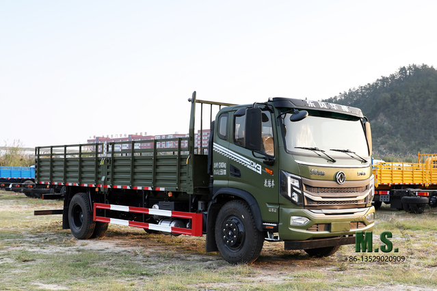 120Hp 12Tons of GVW Euro-6 4x2 ကုန်တင်ထရပ်_Dongfeng Flat Bed Trucks 8Tons အလေးချိန် 9Meter အရှည် အရပ်သားအသုံးပြုမှု Warrenty Reverse Camera ဖြင့် _Dongeng ထုတ်လုပ်သူ တိုက်ရိုက် စက်ရုံထုတ်စျေးနှုန်း