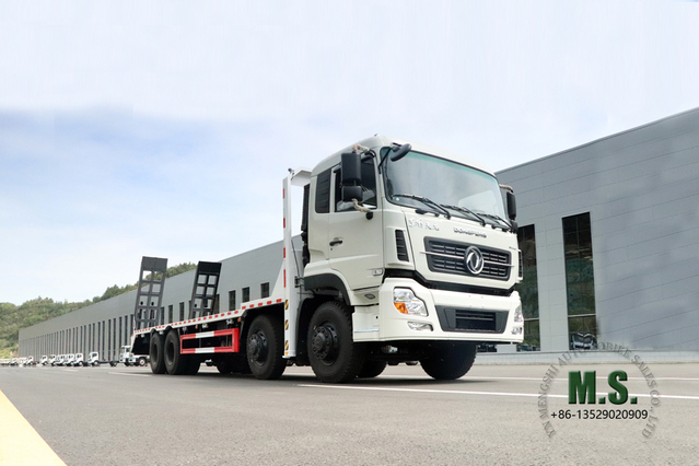 Dongfeng 8X4 Flatbed Vehicle_Dongfeng 10m အပြားလိုက်ထရပ်ကား _30T အထူးထရပ်ကား ကူးပြောင်းထုတ်လုပ်သူ တင်ပို့သည်