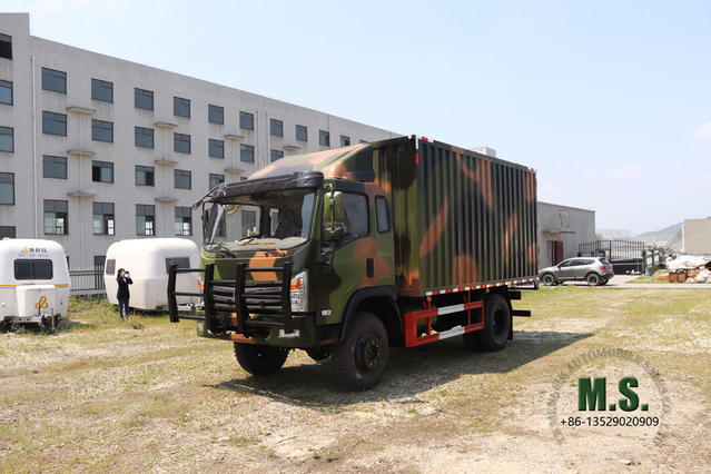 4WD 10T Off Road Van_Dongfeng 4*4 သယ်ယူပို့ဆောင်ရေးယာဉ်_ရေခဲသေတ္တာ ခရီးသွားယာဉ် Four Drive Export Special Van Truck