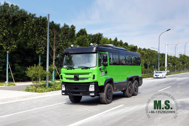 Dongfeng လမ်းကြမ်း Bus_6*6 ခြောက်ခုပါ ဒရိုက်ဗာ ကောင်တီ Bus_27 ဆံ့ 260 hp Modified Bus Export အထူးယာဉ်