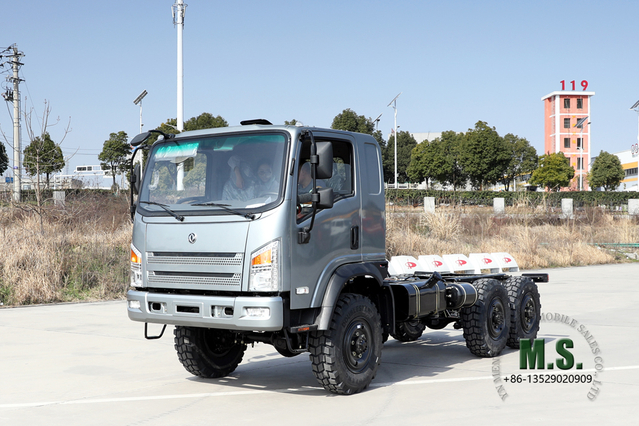 Bobcat 6*6 Flathead Off-Road Truck Chassis_ 210HP Dongfeng EQ2082E6D Off-Road Chassis Conversion_Six Wheel Drive Export အထူးယာဉ် ထုတ်လုပ်သူ