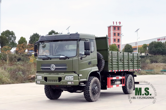 210HP 4WD Dump Truck_9T Dongfeng Flathead One-a-a-Tipper Truck_Site Mining Trucks Export Dump Vehicle