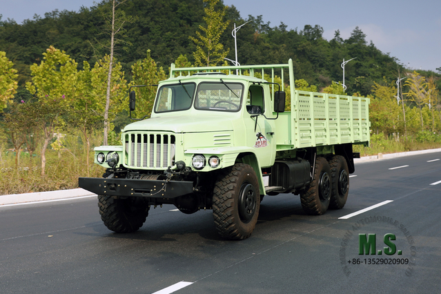 Mint Green 190hp Dongfeng ခြောက်ဘီးယက် လမ်းမပေါ် ထရပ်ကား EQ2100 Single Row Pointed Head AWD Transportation Vehicle Export Special Purpose Vehicle