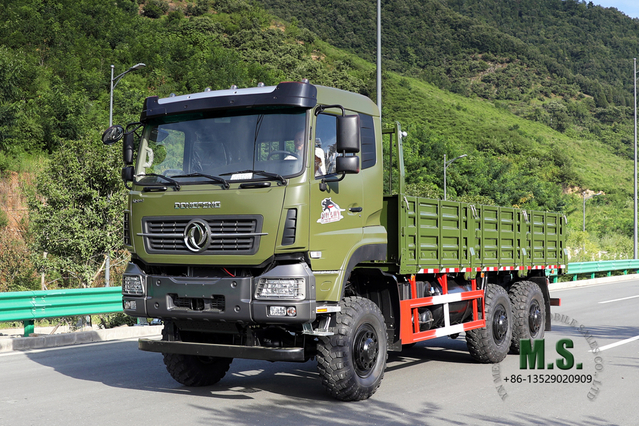 Green 6*6 Truck Dongfeng Flat Head Off Road Cargo Vehicle AWD Export အထူးယာဉ်