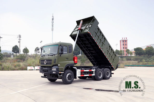 Dongfeng 6×4 Dump Truck_375HP Flat Head Row နှင့် Half Cab Heavy Duty Tipper Vehicle_Export Dump Vehicle ထုတ်လုပ်သူ