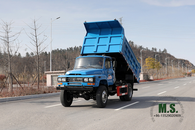 မြင်းကောင်ရေ 170 4×4 Dongfeng အပြာရောင် Dump Truck Tipper Truck _ လေးဘီးယက် မောင်းပွိုင့် တစ်တန်းတည်း မိုင်းတွင်းထရပ်များ ရောင်းရန်ရှိသည်_ Export အထူးယာဉ်