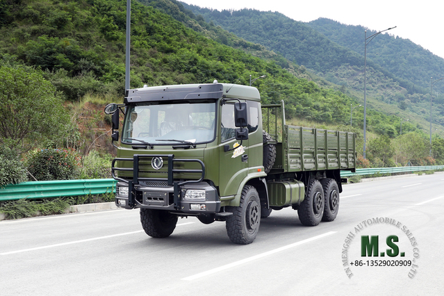 6×6 Dongfeng 8T လမ်းကြမ်းအထူးထရပ်ရောင်းရန်ရှိသည်_ခြောက်ဘီးယက်ပါ Flathead တစ်တန်းခွဲ Cab Export Truck Crash Bar_260 hp သယ်ယူပို့ဆောင်ရေးယာဉ် ထုတ်လုပ်သူ