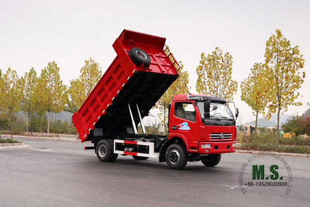 အနီရောင် Dongfeng 4×2 Dump Truck_Light Duty Single Row Tipper Truck _Mining Haulage Truck_ Export အထူးယာဉ် ထုတ်လုပ်သူ