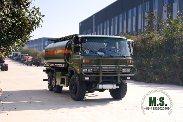 6*6 EQ2102 Tanker Truck_Dongfeng 190HP ခြောက်ဘီးယက်ဆီတိုင်ကီရောင်းရန်ရှိသည်_8~10 ကုဗမီတာ ဆီတင်သင်္ဘော Lorry_Export အထူးယာဉ်