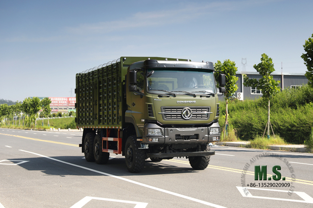 Dongfeng ခြောက်ဘီးယက်လမ်းကြမ်း Truck_6*6 15T High Container Heavy Duty Truck_340 hp 6WD အထူးထောက်ပံ့ပို့ဆောင်ရေးထရပ်