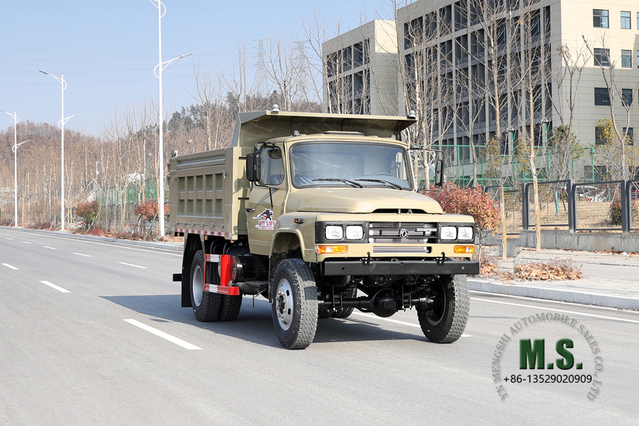 4*4 170hp Dongfeng Off-road Dump Truck_ ကုလားအုတ် မီးခိုးရောင် လေးဘီးယက် သတ္တုတူးဖော်ရေး ထရပ်ကားများ တင်ပို့ရန် အထူး Dump Truck ပြုပြင်မွမ်းမံ ထုတ်လုပ်သူ