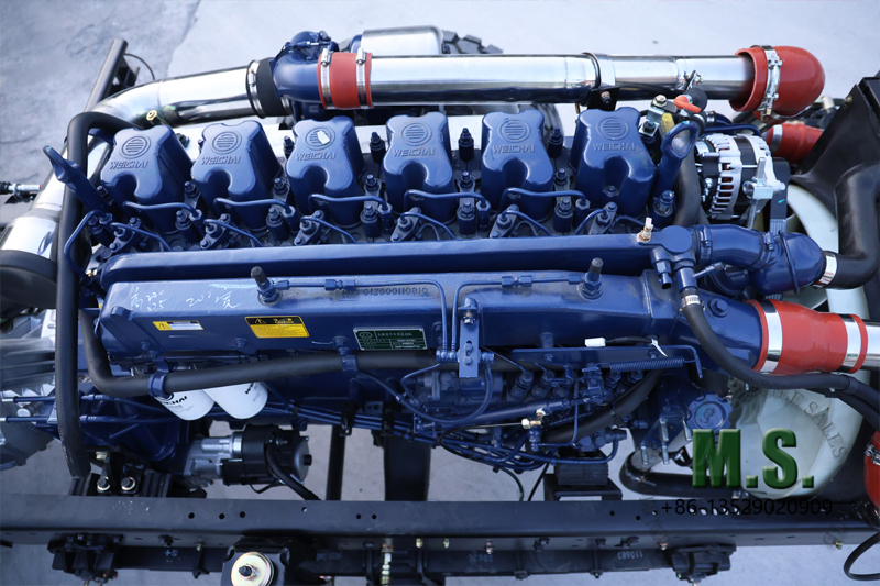 အတွက် 6x6 မြင်းကောင်ရေ 340-မြင်းကောင်ရေလှိမ့်ကိုယ်ထည်ကို တပ်ဆင်ထားသော wechai အင်ဂျင် 