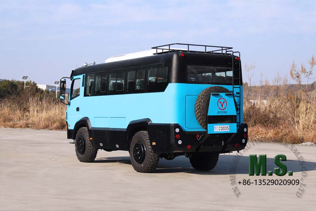 190HP 2x4 အုတ်မြစ် 4x4 Off-Road နည်းပြ Bus ဘတ်စ်ကားဘတ်စ်ကားစီးပြီးလမ်းများဆိုးရှားသည့်ဘတ်စ်ကား 4WD Dunable ဘတ်စ်ကားများသည်ကင်မရာအသံဖမ်းစက်အရောင်ဒီဇိုင်း Dongfeng စီးပွါးရေးသုံးစွဲသူညွှန်ကြားချက်